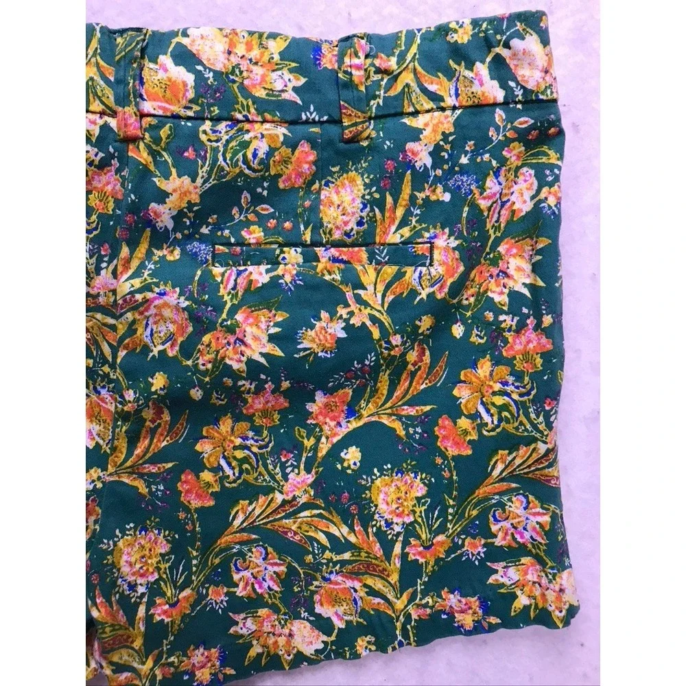 Marquis‎ Floral Shorts Womens 4 Green Excellent Tropical Botanical Stretch